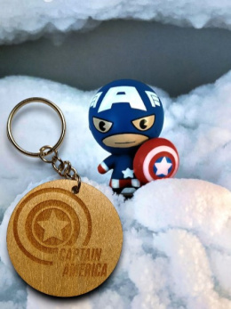 Brelok drewniany CAPTAIN AMERICA 5cm