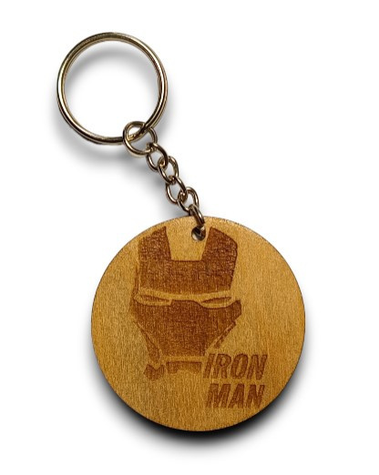 Brelok drewniany IRON MAN 5cm