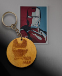 Brelok drewniany IRON MAN 5cm