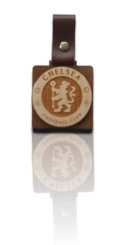 Brelok drewniany grawerowany dwuwarstwowy bejcowany Chelsea 5x5cm