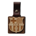 Brelok drewniany grawerowany dwuwarstwowy bejcowany FC Barcelona 5x5cm